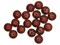 18 11mm Shiny Red Brown Flatback Round Vintage Lucite Cabochons